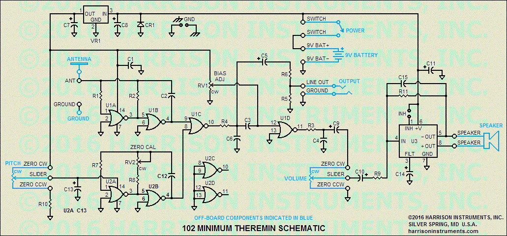 102 Minimum Theremin Revision 1 Schematic